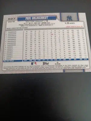 2026 Topps - Paul Goldschmidt #597 New York Yankees. NRMT+
