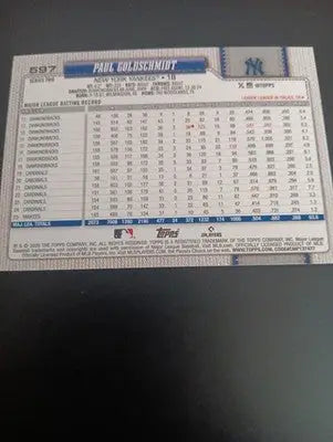 2026 Topps - Paul Goldschmidt #597 New York Yankees. NRMT+