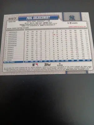 2026 Topps - Paul Goldschmidt #597 New York Yankees. NRMT+