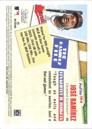 2026 Topps Profiles #TP-9 Jose Ramirez NM-MT Guardians ID:81727 - Baseball Card Single