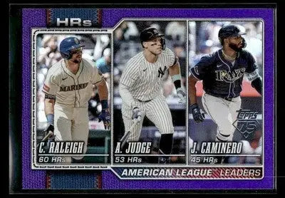 2026 Topps Raleigh/Judge/Caminero #38 Purple Rainbow Foil #/250 AL HR Leaders