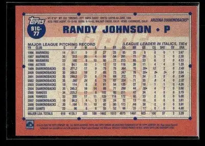 2026 Topps Randy Johnson #91C-77 1991 Topps 35th Anniv Chrome Diamondbacks - Baseball Card Single