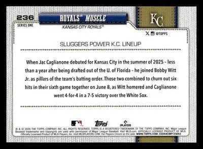 2026 Topps Royals Muscle #236 Kansas City Royals - Baseball Card Single