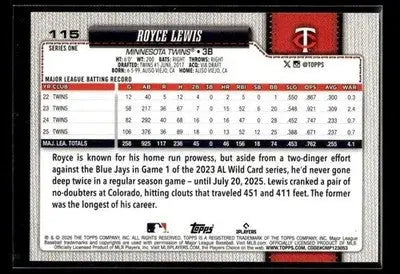 2026 Topps Royce Lewis #115 Rainbow Foil Minnesota Twins - Baseball Card Single