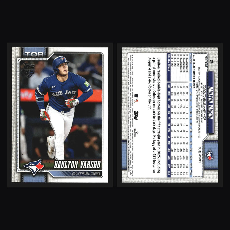 2026 Topps Series 1 #2 Daulton Varsho Toronto Blue Jays