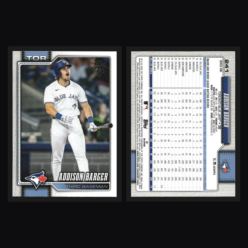 2026 Topps Series 1 #241 Addison Barger Toronto Blue Jays - Baseball Card Single
