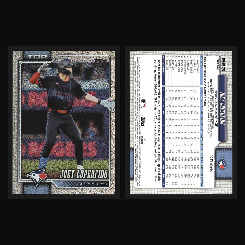 2026 Topps Series 1 #263 Joey Loperfido Sandglitter Blue Jays