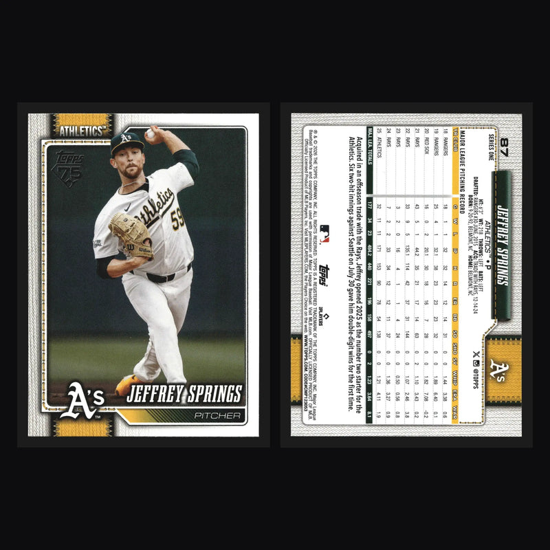 2026 Topps Series 1 #87 Jeffrey Springs Athletics - Baseball Card Single