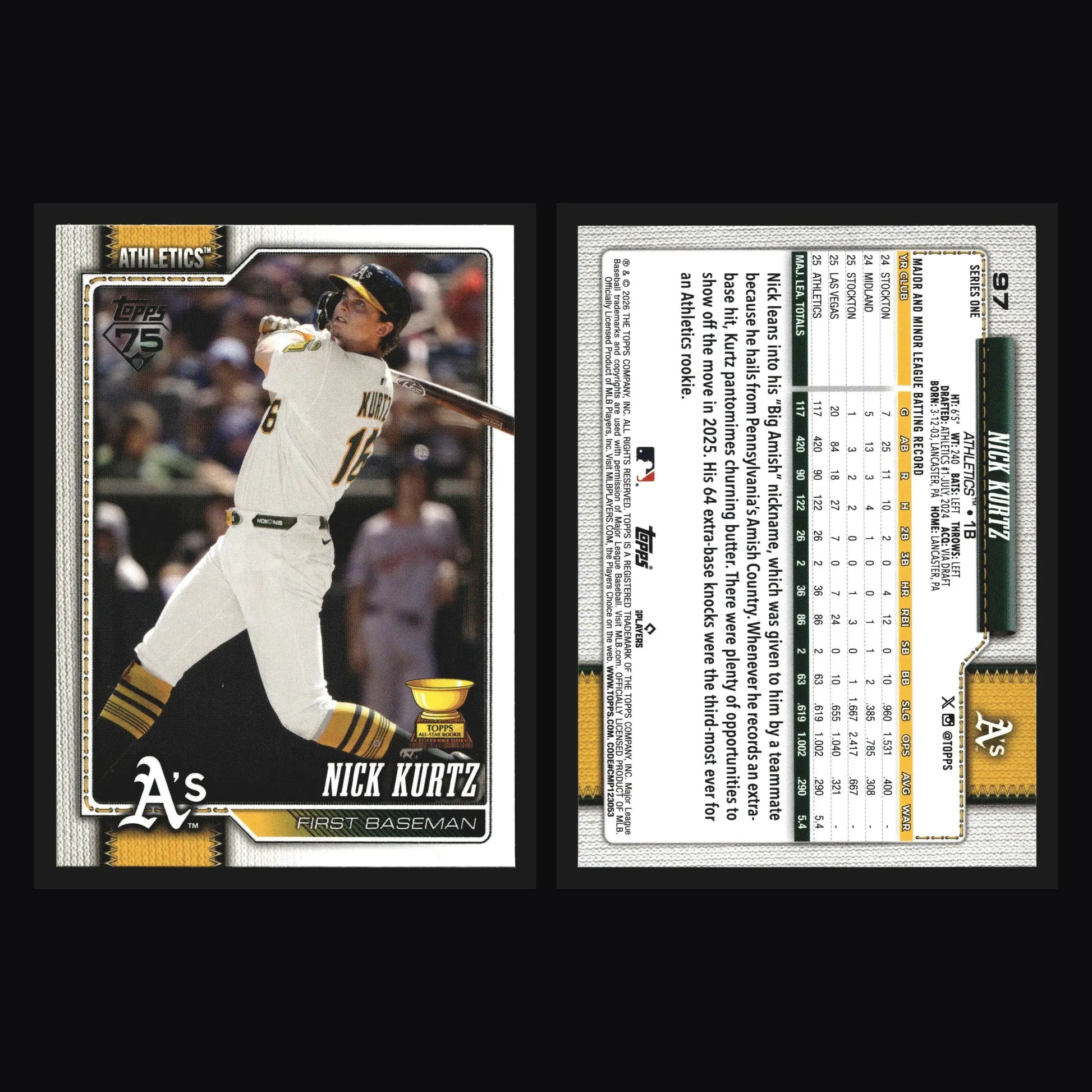 2026 Topps Series 1 #97 Nick Kurtz Athletics