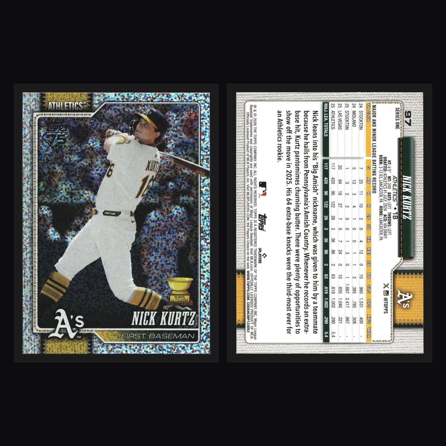 2026 Topps Series 1 #97 Nick Kurtz Sandglitter Athletics