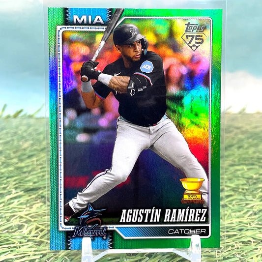 2026 Topps Series 1 Agustin Ramirez /99 Green Holo Foil Rookie Cup Marlins - Baseball Card Single