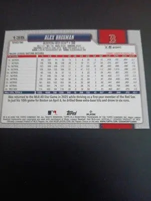2026 Topps Series 1 - Alex Bregman #135. Red Sox. NRMT+ - Baseball Card Single