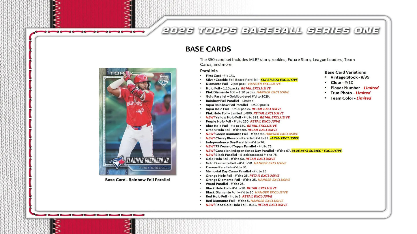 2026 Topps Series 1 Baseball Value Pack - Baseball Card Box