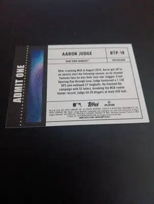 2026 Topps Series 1 - Big Ticket Players Aaron Judge. NY Yankees. #BTP-18. NRMT+ - Baseball Card Single