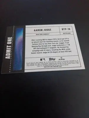 2026 Topps Series 1 - Big Ticket Players Aaron Judge. NY Yankees. #BTP-18. NRMT+ - Baseball Card Single