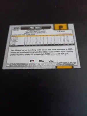 2026 Topps Series 1 - Paul Skenes #100. Pirates. NRMT+ - Baseball Card Single