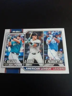 2026 Topps Series 1 - RBI Leaders Aaron Judge C. Raleigh V. Pasquantino. NRMT+ - Baseball Card Single