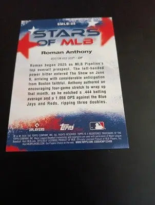 2026 Topps Series 1 - Stars of MLB Roman Anthony #SMLB-25 (RC) NRMT+ - Baseball Card Single