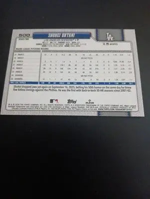2026 Topps Series 2 - Shohei Ohtani #500. LA Dodgers. NRMT+ - Baseball Card Single