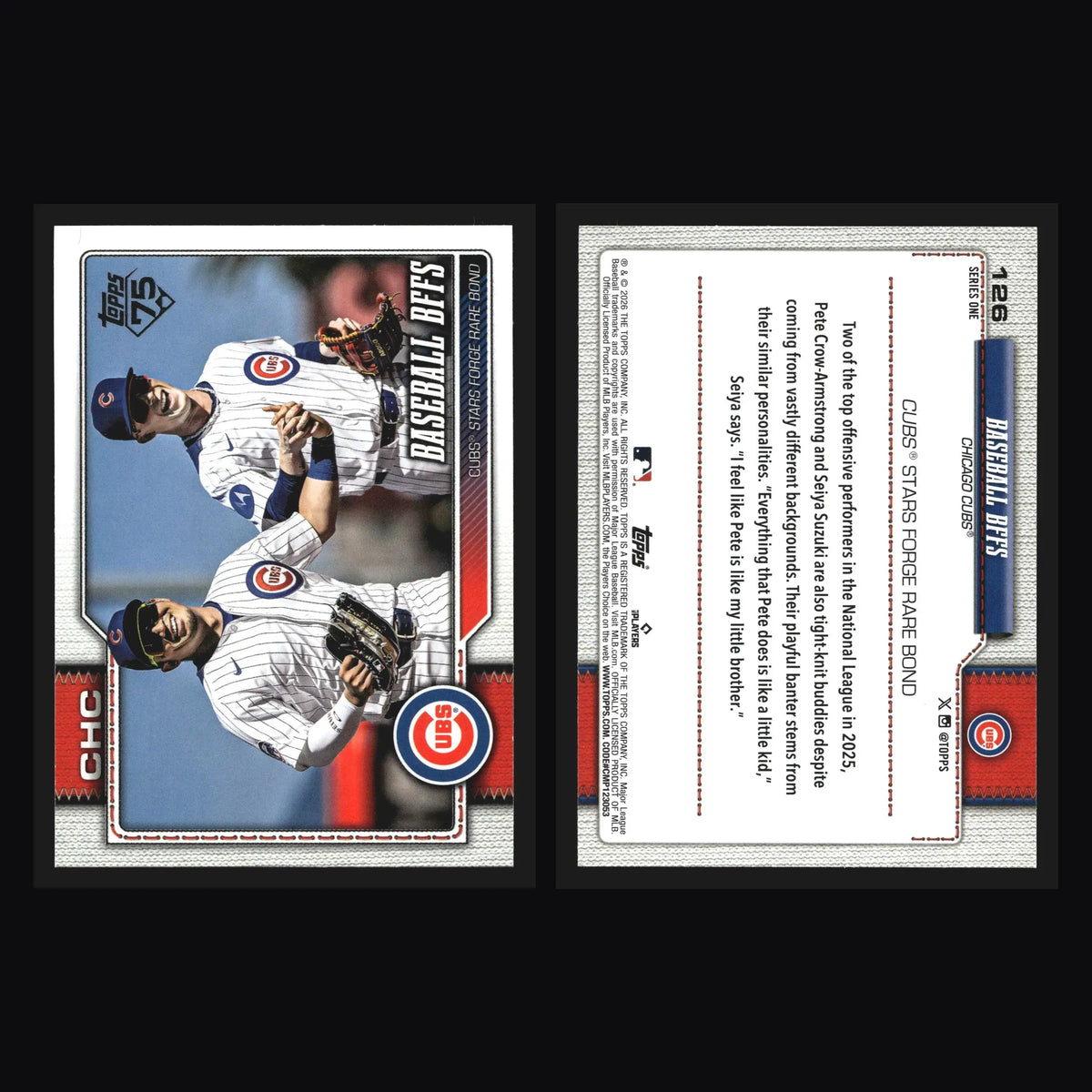2026 Topps Series One #126 Baseball BFFs Pete Crow-Armstrong Seiya Suzuki Cubs - Baseball Card Single
