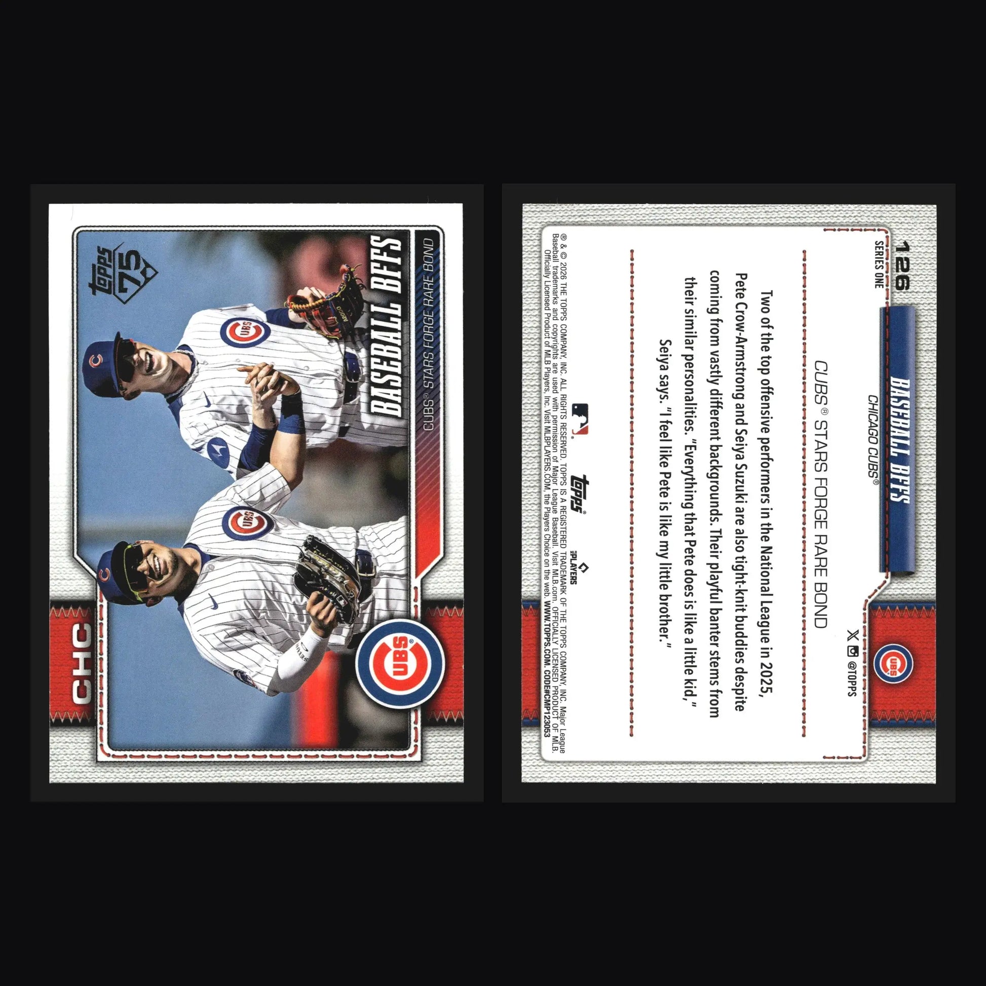 2026 Topps Series One #126 Baseball BFFs Pete Crow-Armstrong Seiya Suzuki Cubs - Baseball Card Single