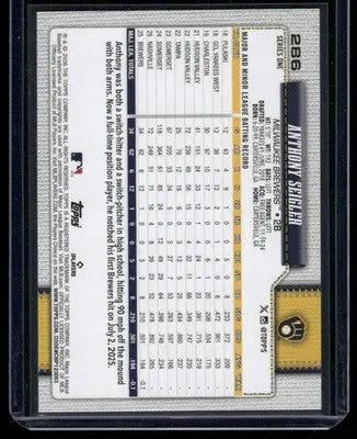 2026 Topps Series One Anthony Seigler #286 RC Baseball - Baseball Card Single