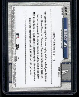 2026 Topps Series One Yoshinobu Yamamoto Shohei Ohtani #265 Baseball - Baseball Card Single