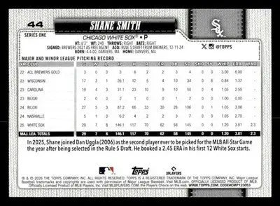 2026 Topps Shane Smith #44 Chicago White Sox - Baseball Card Single