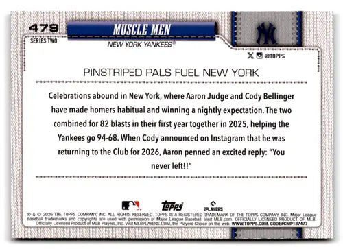 2026 Topps Silver Crackle Foil #479 Aaron Judge NM Near Mint Yankees Co ID:83246
