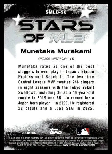 2026 Topps Stars of MLB #SMLB-56 Munetaka Murakami NM Near Mint White S ID:83261