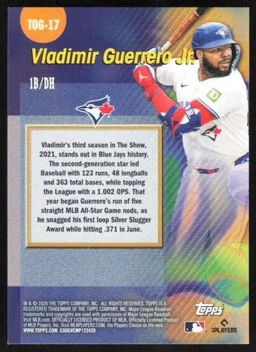 2026 Topps Titans of the Game #TOG-17 Vladimir Guerrero Jr. NM-MT Blue ID:82201 - Baseball Card Single