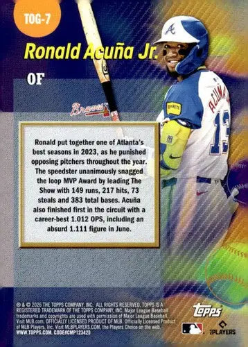 2026 Topps Titans of the Game #TOG-7 Ronald Acuna Jr. NM-MT Braves ID:82138 - Baseball Card Single