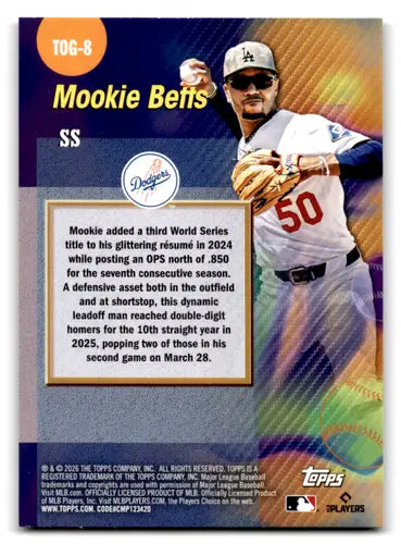 2026 Topps Titans of the Game #TOG-8 Mookie Betts NM-MT Dodgers ID:81725 - Baseball Card Single