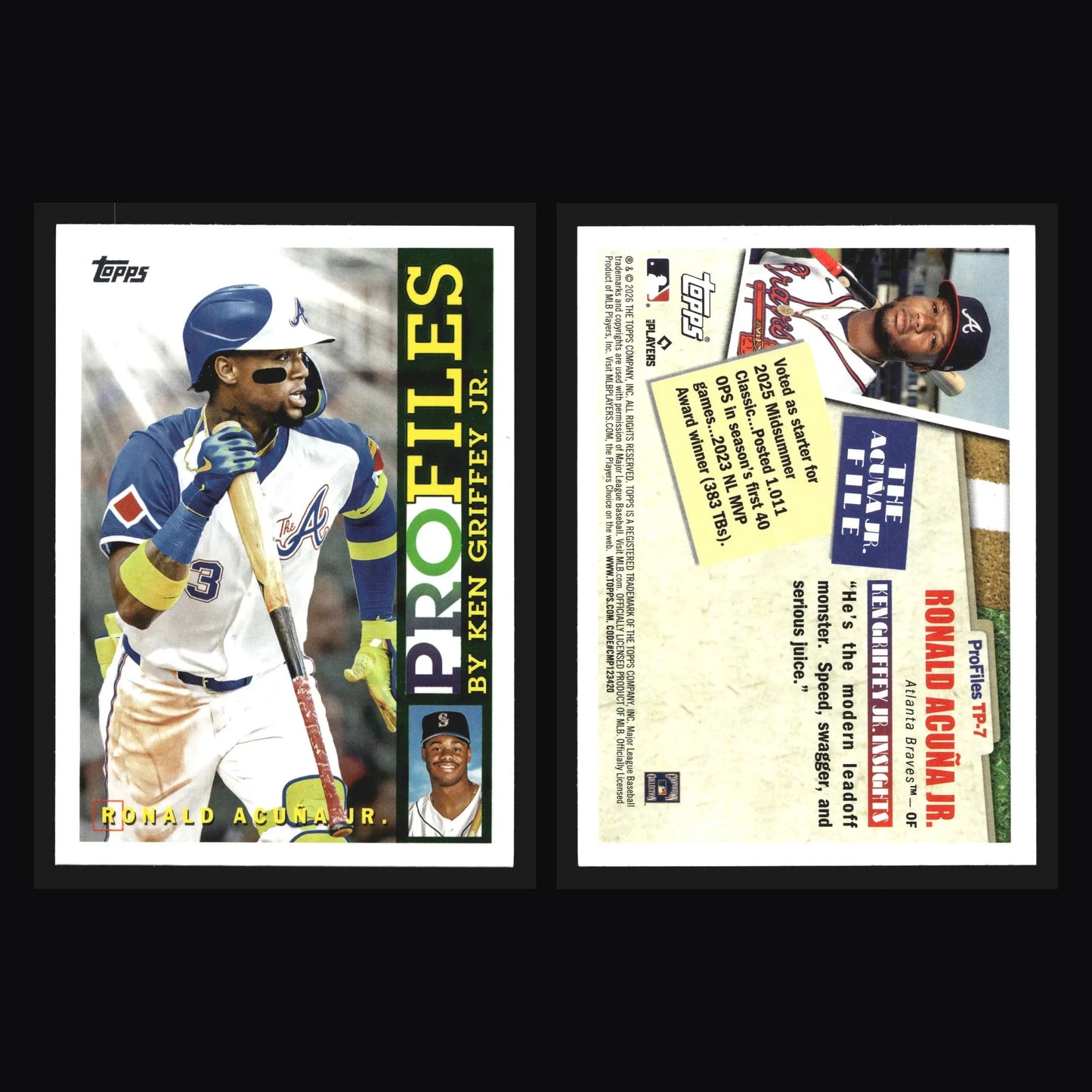 2026 Topps #TP-7 Ronald Acuna Jr Braves ProFiles by Ken Griffey Jr 1994 Design