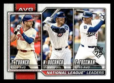 2026 Topps Trea Turner/Nico Hoerner/Freddie Freeman #151 AVG Leaders NL - Baseball Card Single