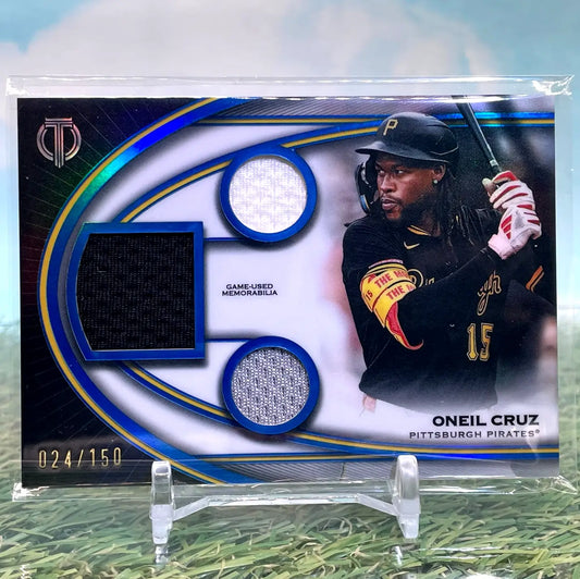 2026 TOPPS TRIBUTE ONEIL CRUZ PIRATES TRIBUTE TRIPLE RELICS TTR-OC /150 - Baseball Card Single