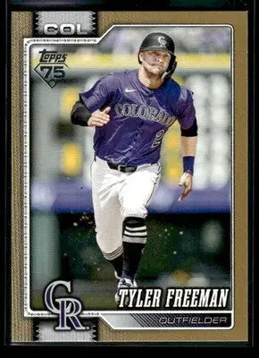2026 Topps Tyler Freeman #199 Gold SN #/2026 Colorado Rockies - Baseball Card Single