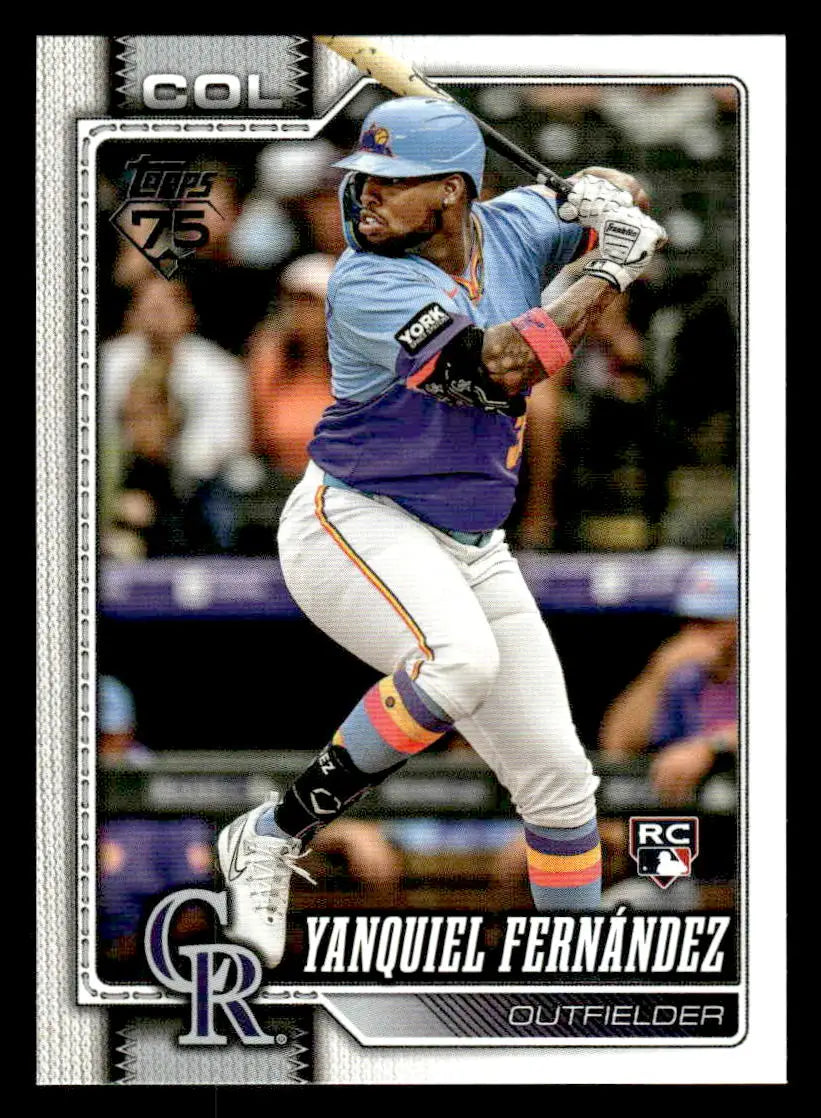 2026 Topps Yanquiel Fernández #116 RC Colorado Rockies