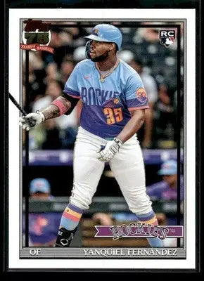 2026 Topps Yanquiel Fernandez #T91-61 1991 Topps 35th Anniv Colorado Rockies - Baseball Card Single