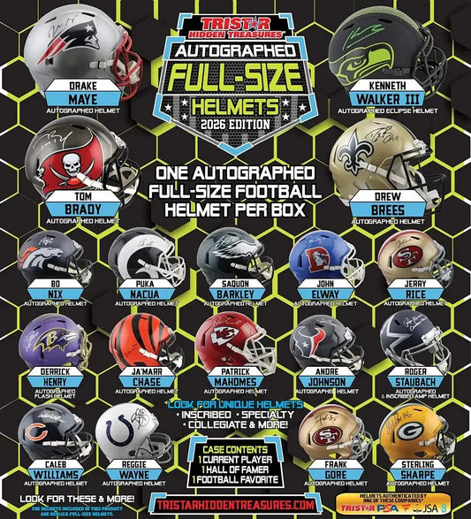2026 TriStar Hidden Treasures Autographed Full Size Football Helmet Box | Columbia Sports Cards - Sports Card Hobby