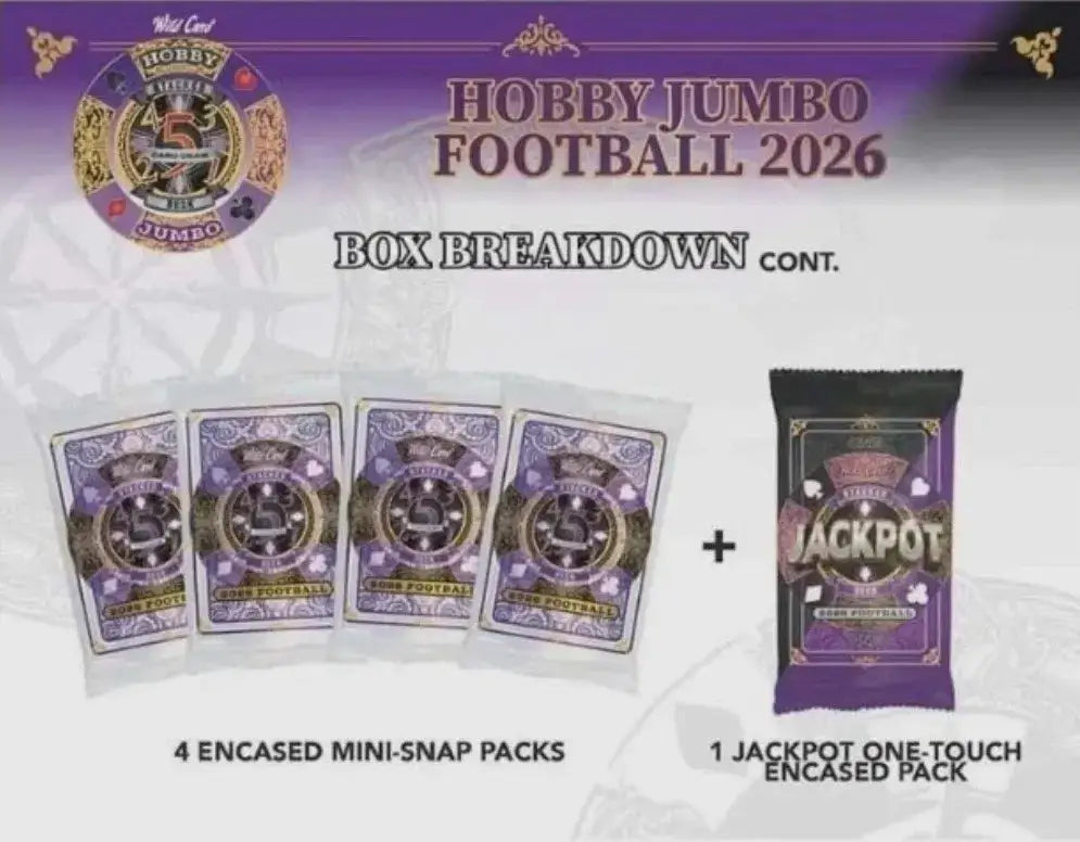 2026 Wild Card 5-Card Draw Stacked Deck Football Jumbo Hobby Box