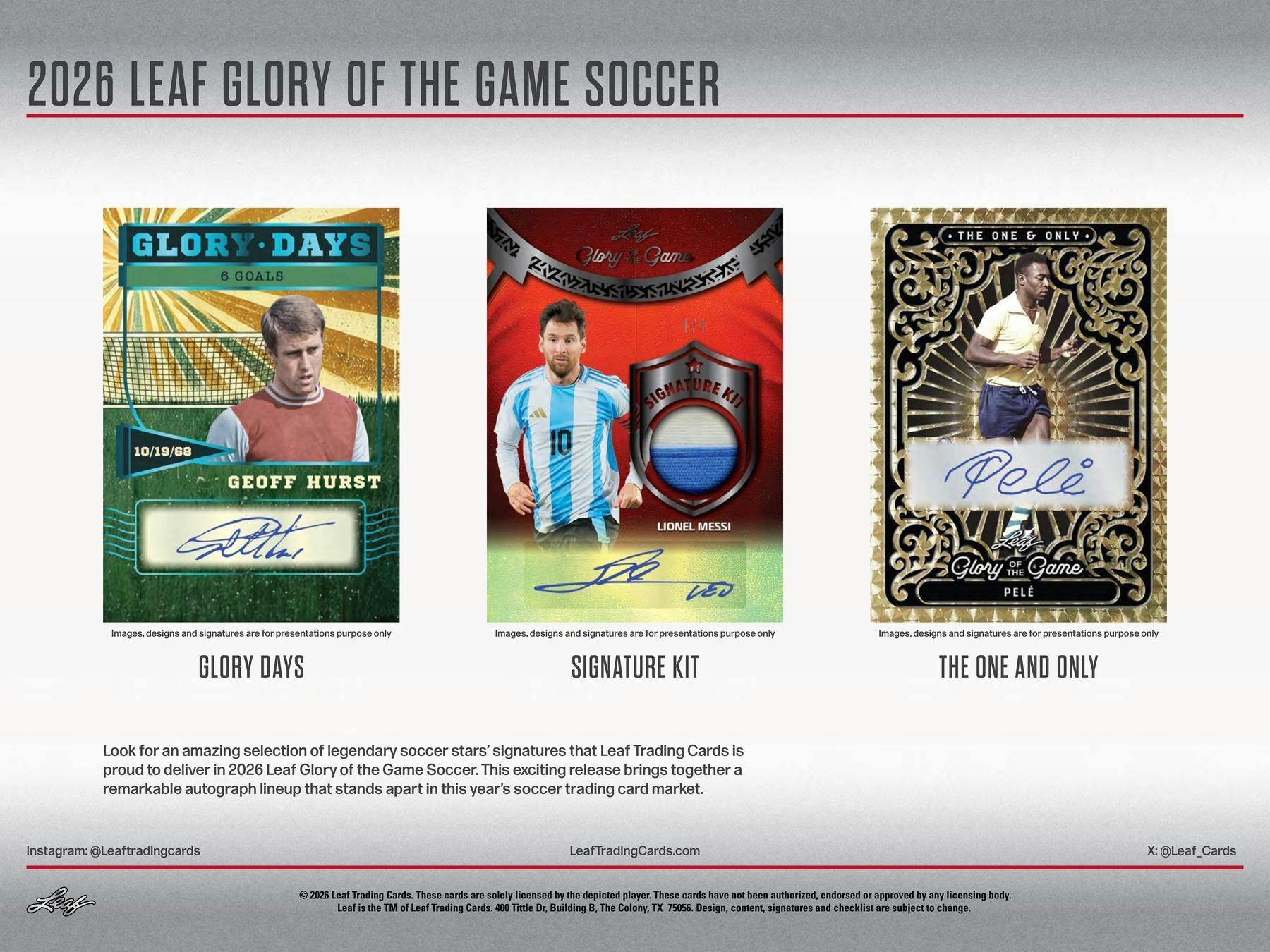 2026 Leaf Glory of the Game Soccer Hobby Box | Columbia Sports Cards | Columbia Hobby - Sports Card Boxes - Toploaders - Card Savers.