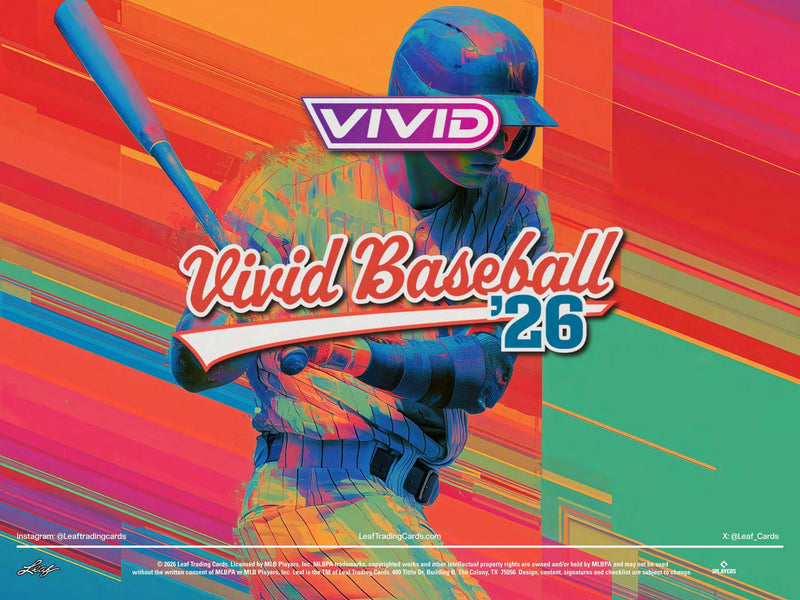 2026 Leaf Vivid Baseball Hobby Jumbo Box
Leaf Vivid Baseball Clear Autograph card
Leaf Vivid Baseball Pure Imagination insert