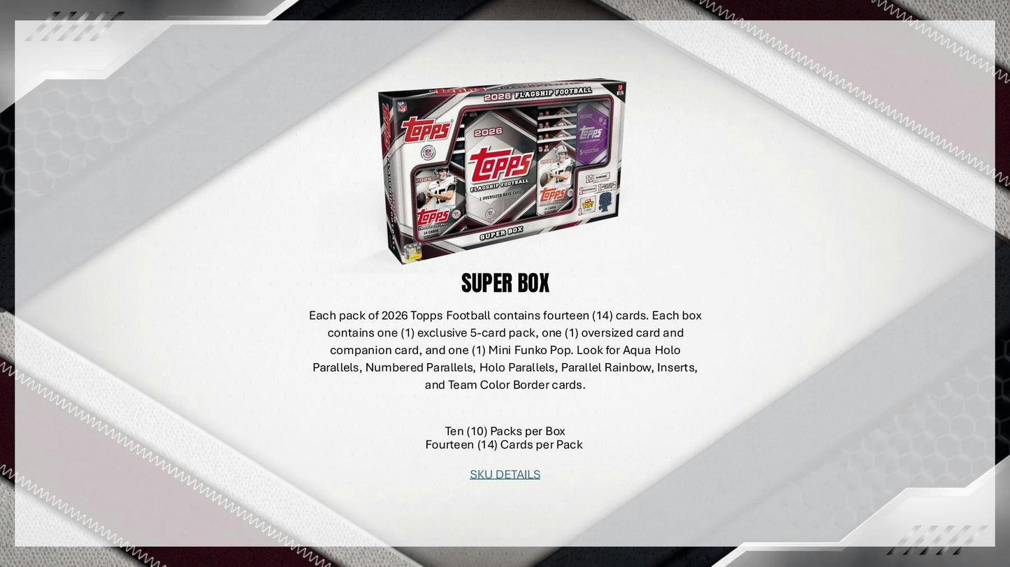 2026 Topps Football Blaster Box | Columbia Sports Cards | Columbia Hobby - Sports Card Boxes - Toploaders - Card Savers.