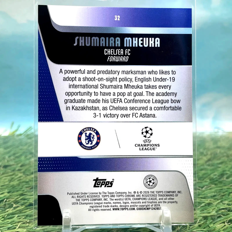 202Topps Chrome UEFA CC Shumaira Mheuka Rookie (RC) GOLD LAVA #03/50 Chelsea FC