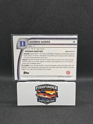 2024-25 Bowman University Chrome Sapphire Edition - Darren Harris #18 (RC) - Basketball Card Single