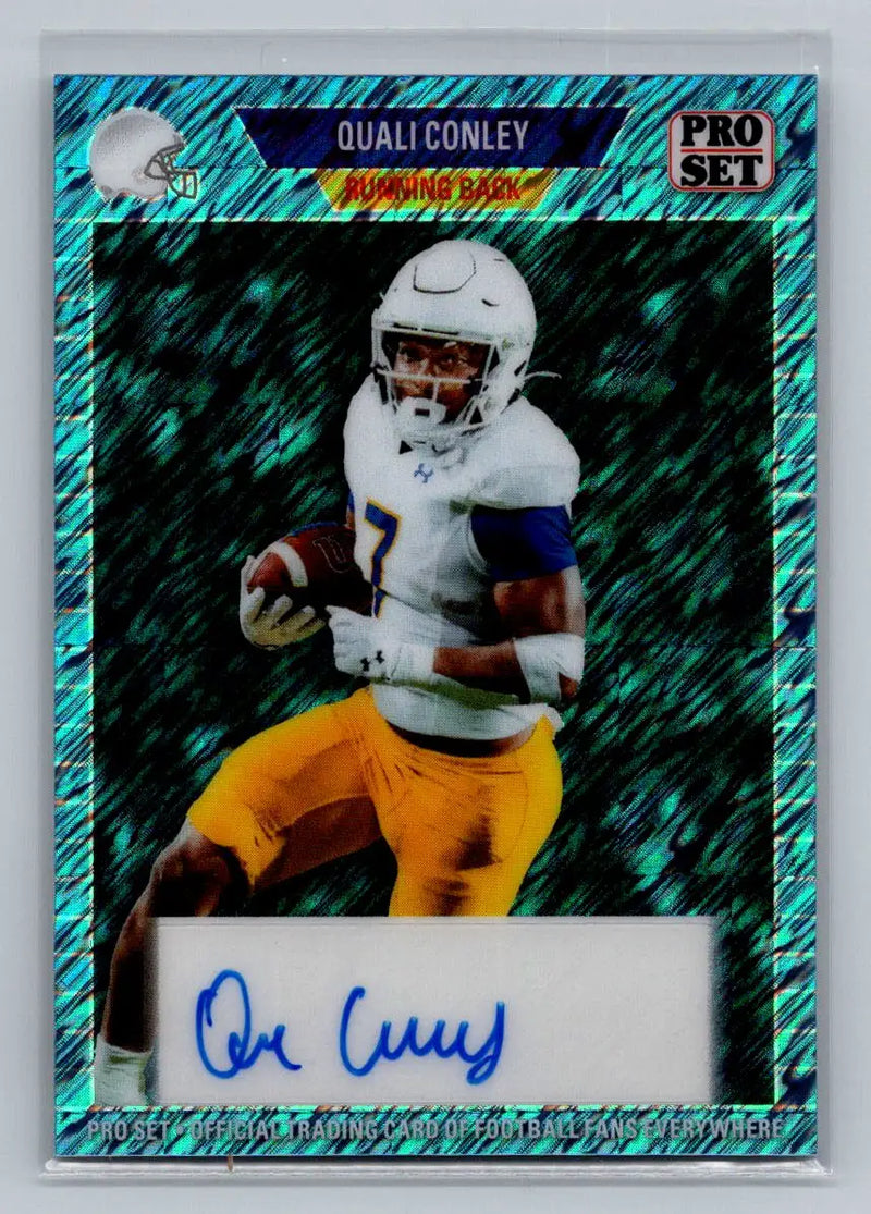 24 Leaf Collective 1989 Pro Set Auto Shimmer Light Blue#89A-QC1 Quali Conley/20 - Football Card Single