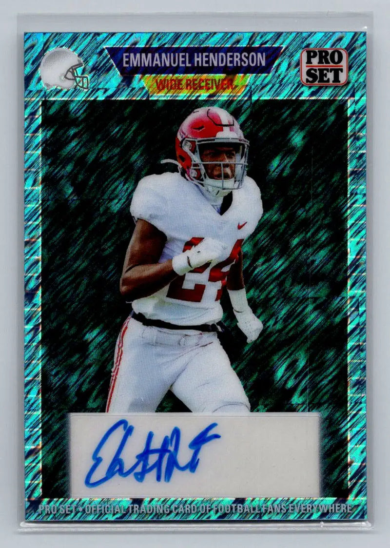 24 Leaf Collective Pro Set Auto Shim Light Blue #89A-EH2 Emmanuel Henderson #20 - Football Card Single
