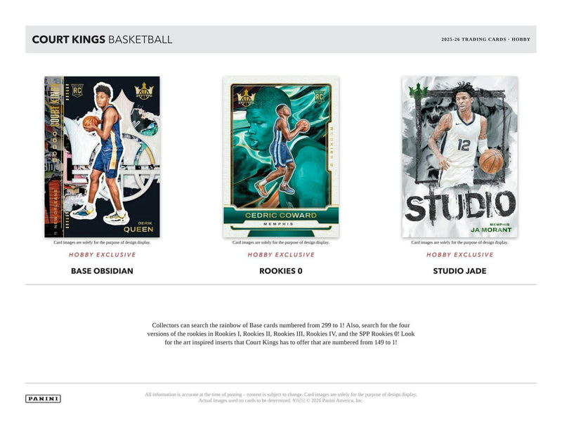 2025/26 Panini Court Kings Basketball Hobby Box | Columbia Sports Cards | Columbia Hobby - Sports Card Boxes - Toploaders - Card Savers.
