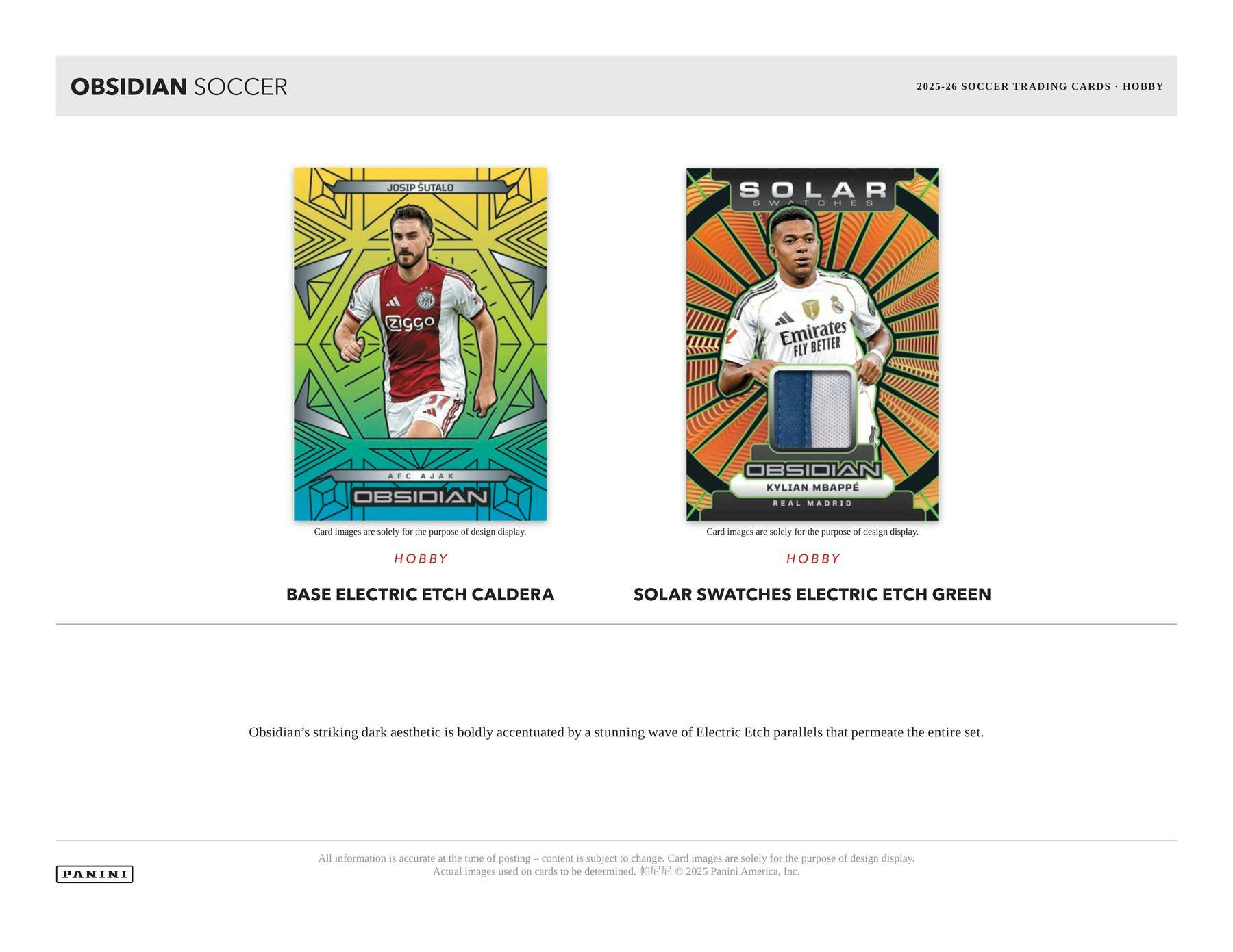 2025/26 Panini Obsidian Soccer Hobby Box | Columbia Sports Cards | Columbia Hobby - Sports Card Boxes - Toploaders - Card Savers.